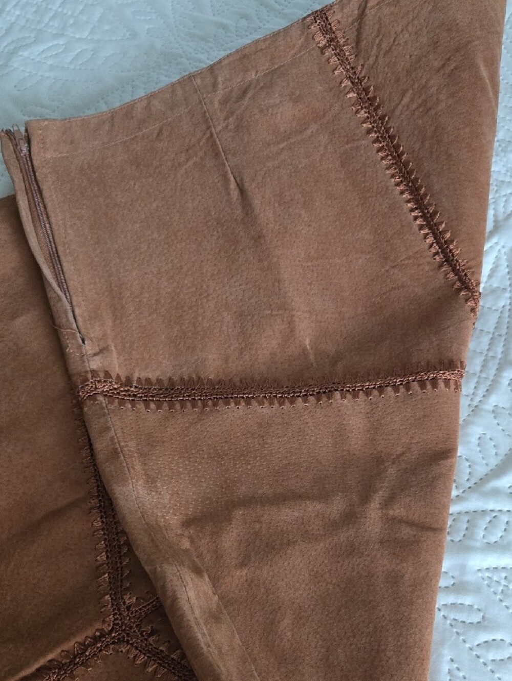 Brown Crochet-Trim Midi Skirt - Picture 5 of 6
